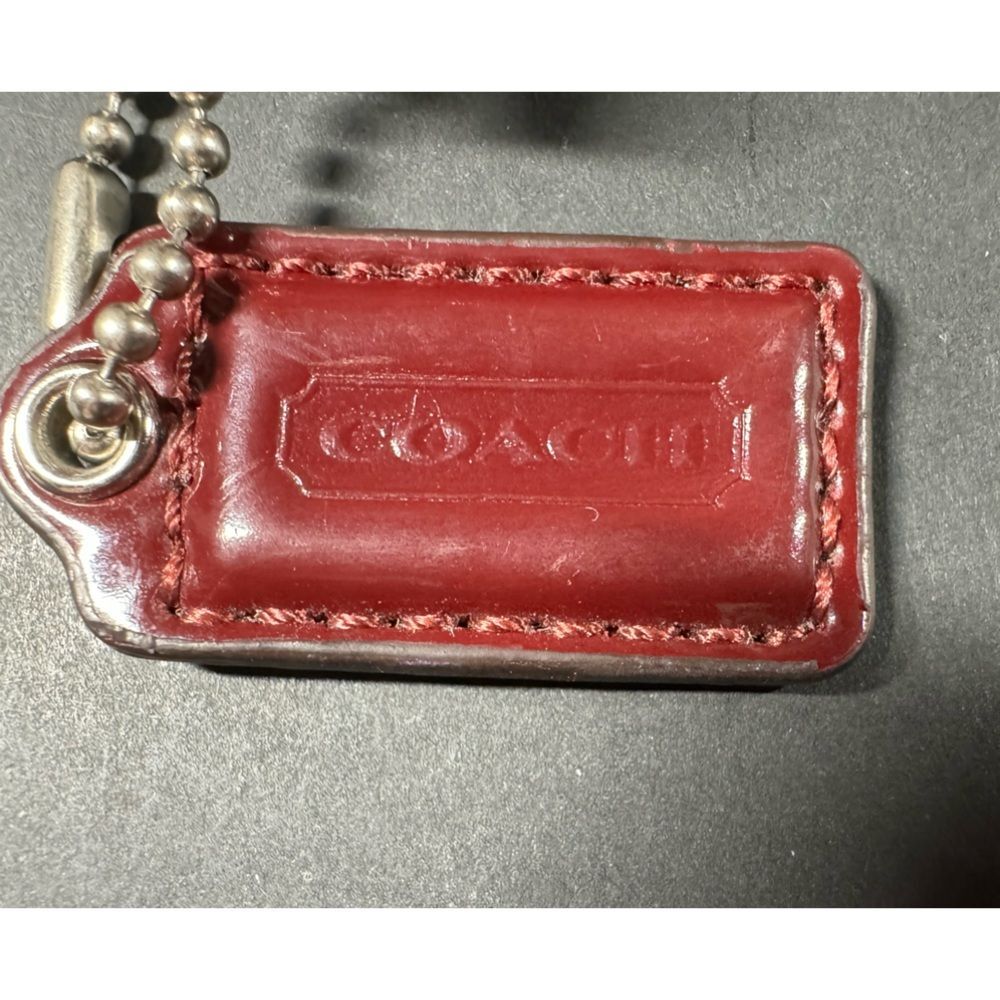 Coach Signature C Striped Wristlet 3 Color Wine Metallic Silver 47790 Burgundy - Picture 4 of 4